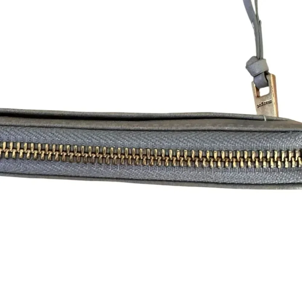 Margot New York Gabby Leather Ziparound Wallet Wristlet Grey